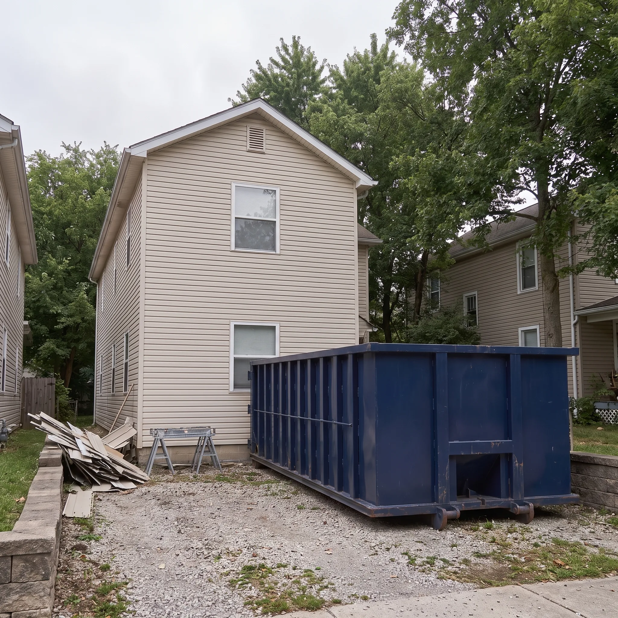 Dumpster on a Androscoggin County, ME job site